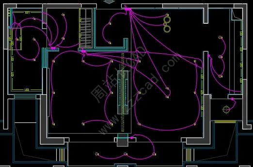 利用源泉设计一键快速绘制CAD灯具开关连线图