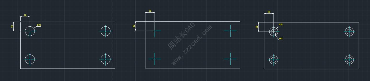 AutoCAD mechanical过平板的十字中心线怎么用