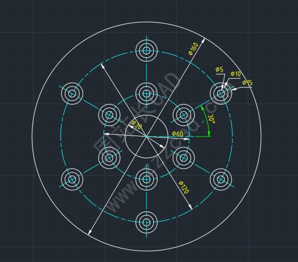 AutoCAD Mechanical过整圆的十字中心线怎么用