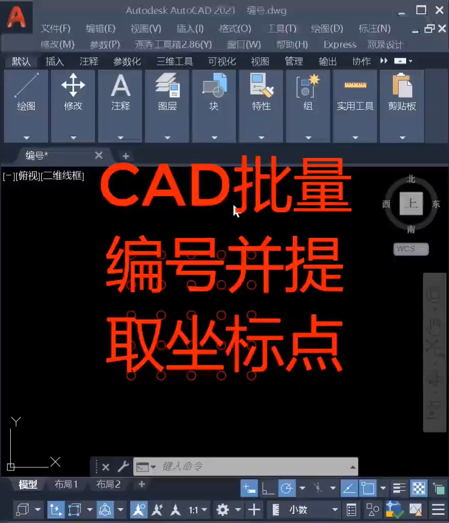 CAD怎么批量对桩位怎么编号并提取坐标点