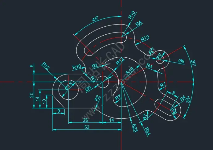 AutoCAD实战练习题25视频讲解