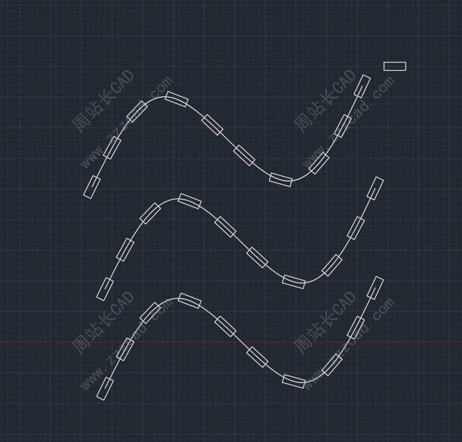 CAD怎么批量将指定对象对齐到多条曲线上