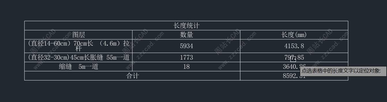 按图层、颜色、线型分类合同统计CAD线段长度并生成表格